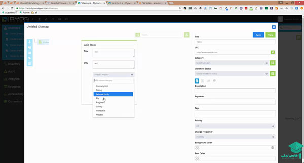 ایجاد سایت مپ جدید از create from scratch 