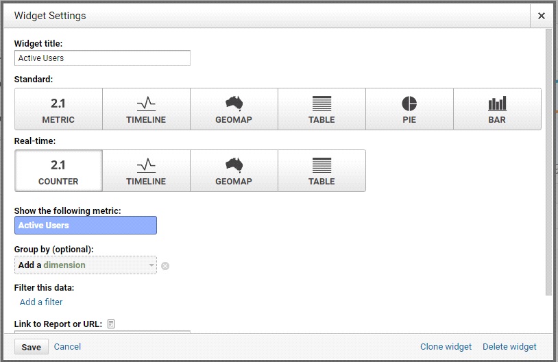 widget  setting